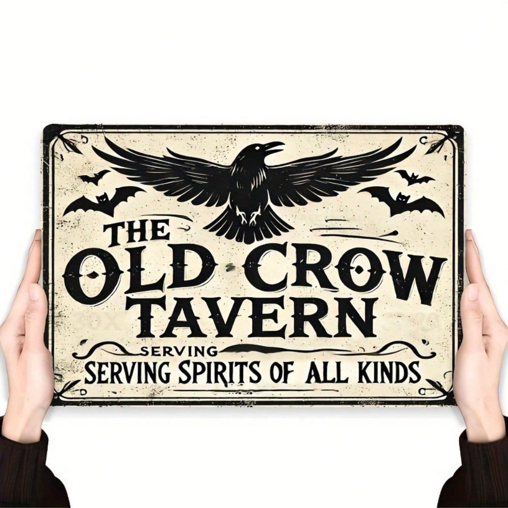 

Vintage Raven Metal Wall Art 8 Inch, Retro Pub Decor Sign for Home Bar Man Cave різнокольоровий
