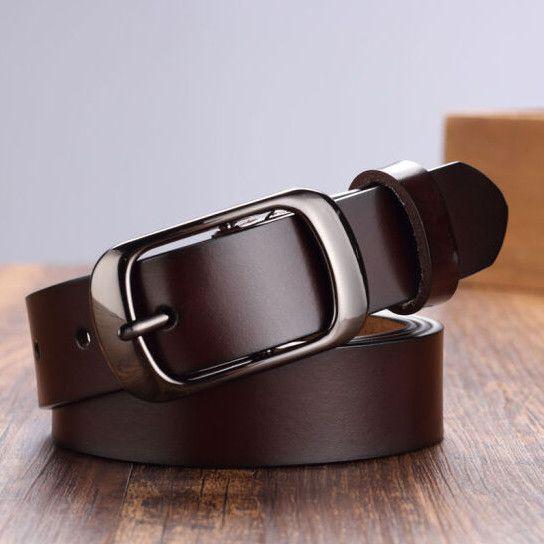 Women's Casual Korean Style Belt with Pin Buckle - Fashionable Cowhide Accessory