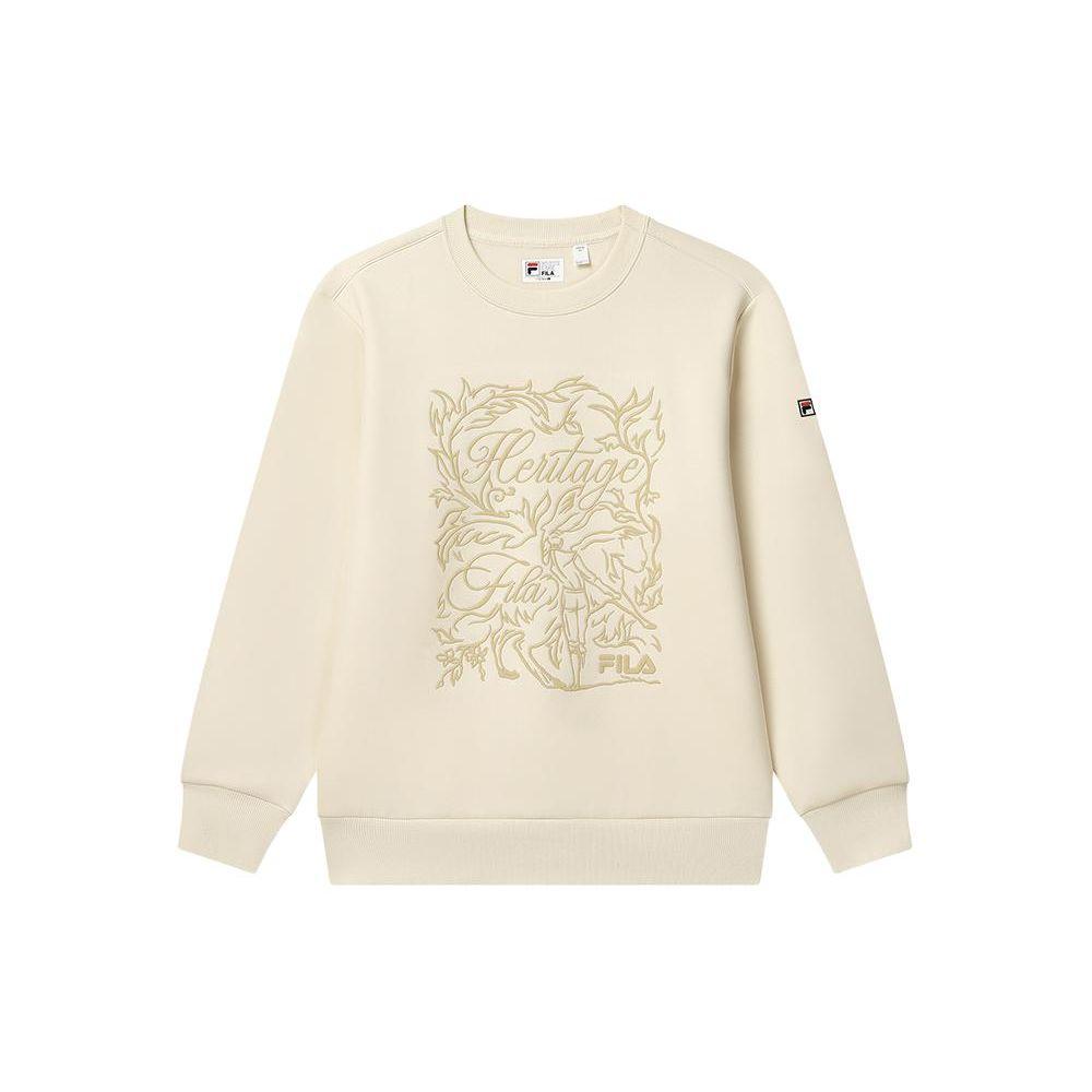 

FILA Heritage Logo Embroidered Print Round Neck Sweatshirt Men sweatshirt Oat-White Khaki F11M318203F-LK XXL