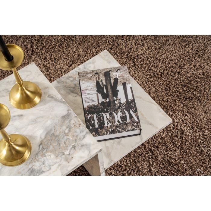 Couchtisch - HARMONY - Rechteckig - Freesia Marmoreffekt - 80 x 40 x 40 cm