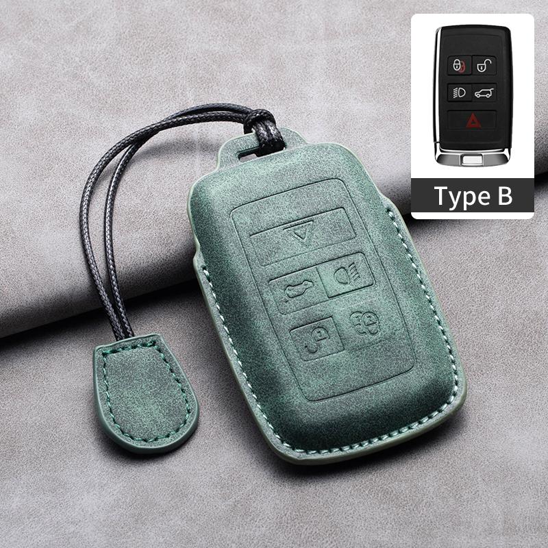 Sheepskin Grain Car Key Case Protector Full Cover For Land Rover Discovery Range Rover Evoque Velar Sport Auto Inter Accessories
