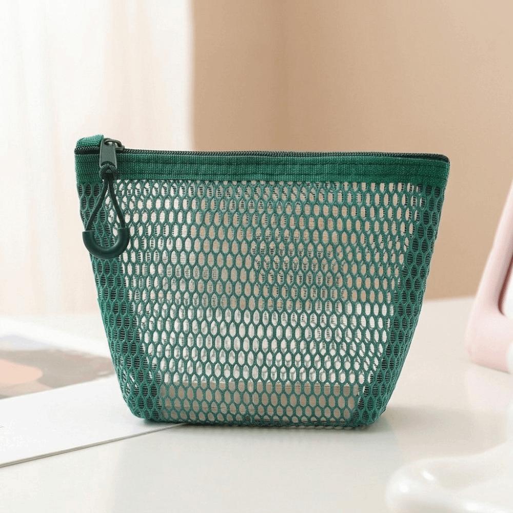Square Transparent Storage Bag Breathable Mini Zipper Coin Purse Cosmetic Bag Office Organization
