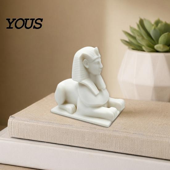 Replica Egizia Vintage Statua della Sfinge Stampata in 3D, Statuetta Leone Bianco per Scrivania, Ornamento Mistico Antico per la Casa Decorazione Egitto Scaffale, Mitologica