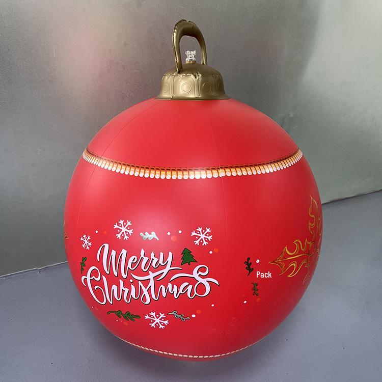 Luminous PVC Inflatable Christmas Ball for Indoor and Outdoor Decorations