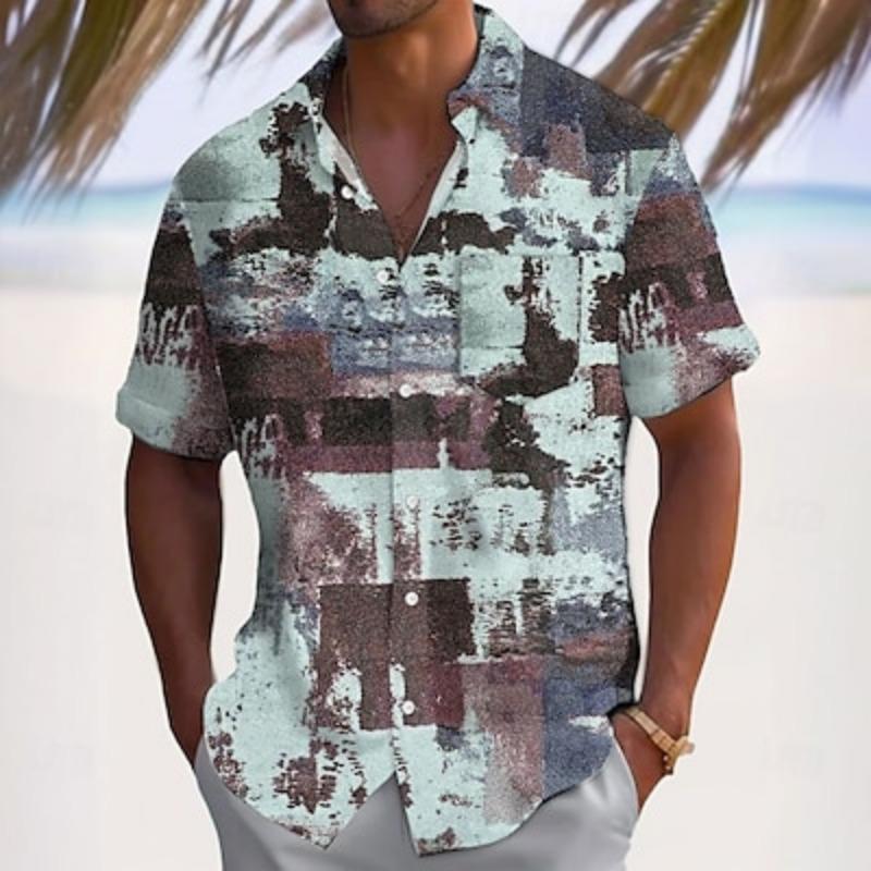 Men's Casual Shirt Button Up Shirt Short Sleeve Fashion Casual Vacation Dailywear Holiday Summer Spring Turndown 3D Print