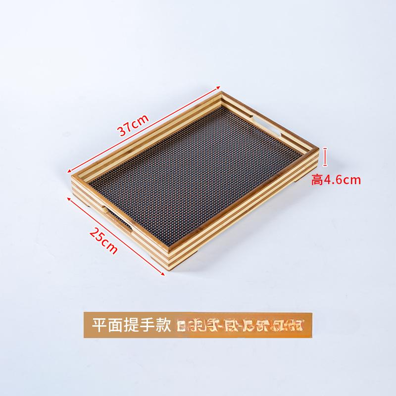 Retro Bamboo Imitation Rattan Tea Tray Home Cafe Bakery Storage Tray Simple Rectangular Tea Tray