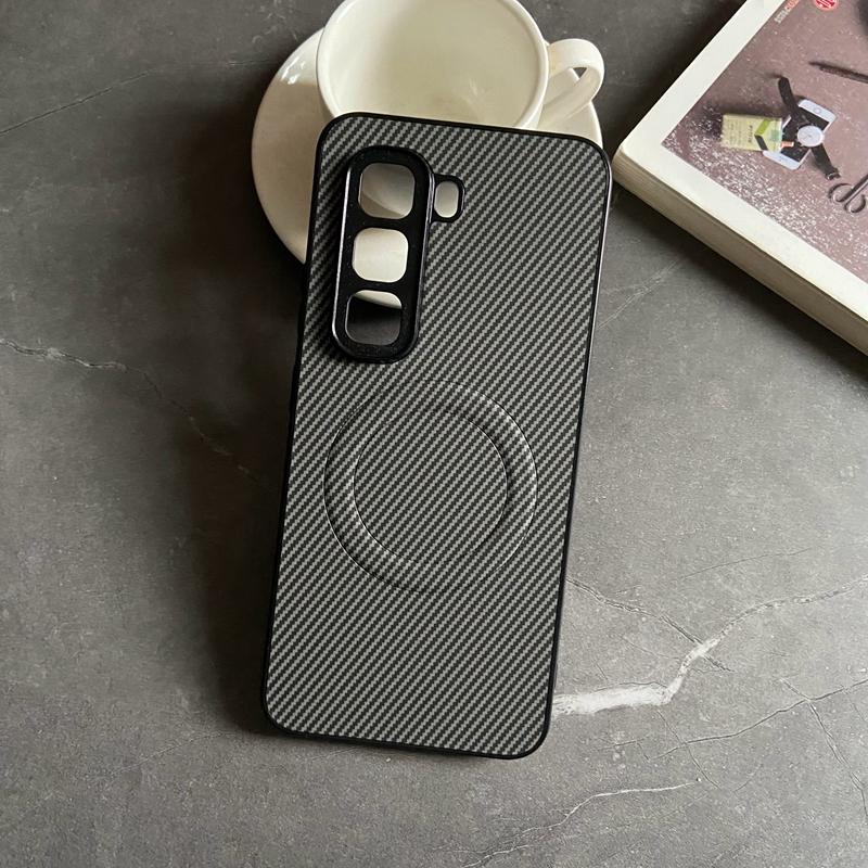 Magnetic Case for Infinix Hot 60 Pro 60i 50 Pro 50i Plus 4G 5G Cover PU Leather Carbon Fiber Texture Mag-safe Full Camera Shell