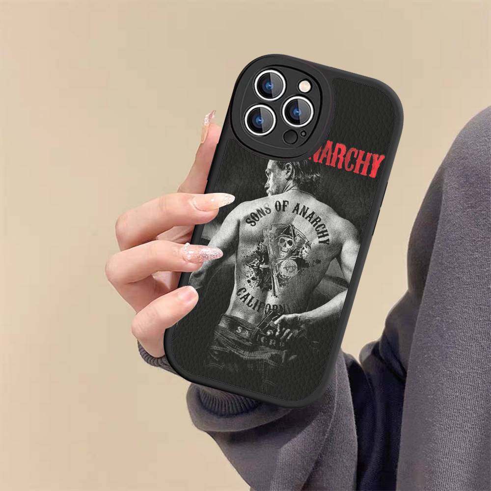 

Crime Sons Of Anarchy TV Leather Phone Case For IPhone 16 15 14 13 12 11 Pro Max Plus Shockproof Cover iphone 13promax