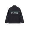 Li Ning Sports Basketball Series Langarm Stehkragen Locker Logo Jacke Unisex Jacke Schwarz AWDR717-3