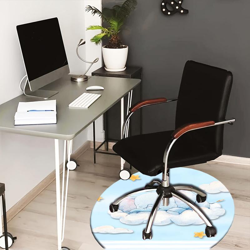 

1pc Sleeping Elephant in Clouds Round carpet, Perfect for Decorating Chairs, Living Rooms, Or Bedrooms, for Living Room.084 80cm by 80cm