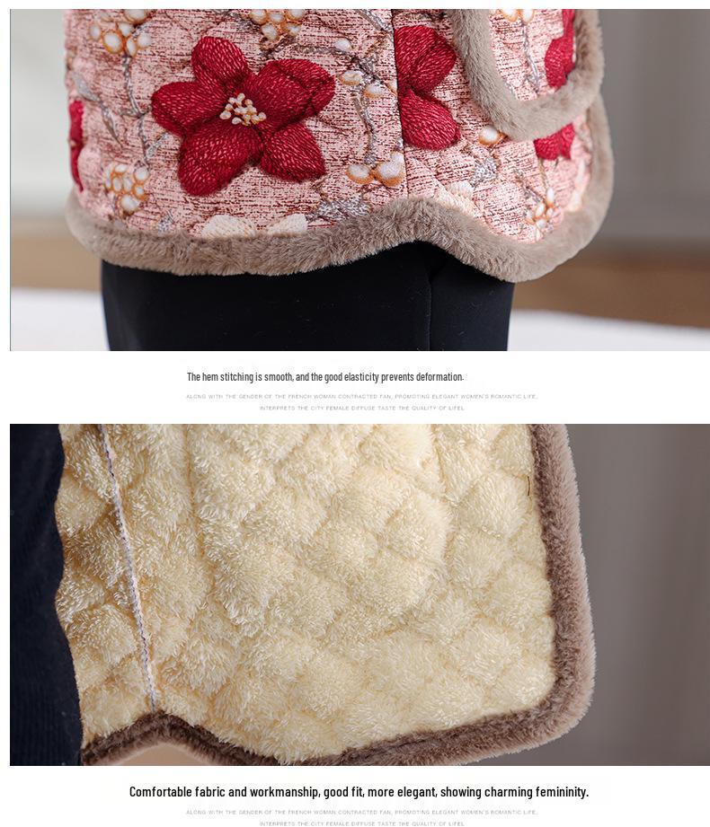 Mom’s New Style Retro Padded Jacket - Velvet Warmth, Small Cotton Coat for Middle-Aged and Elderly Women