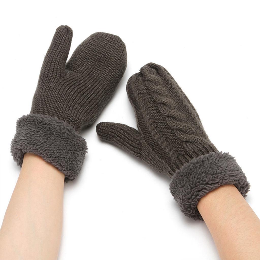 Thicken Fleece Liner Winter Mittens for Women and Teens Fashionable and Warm Hand Gloves for Winter Activity