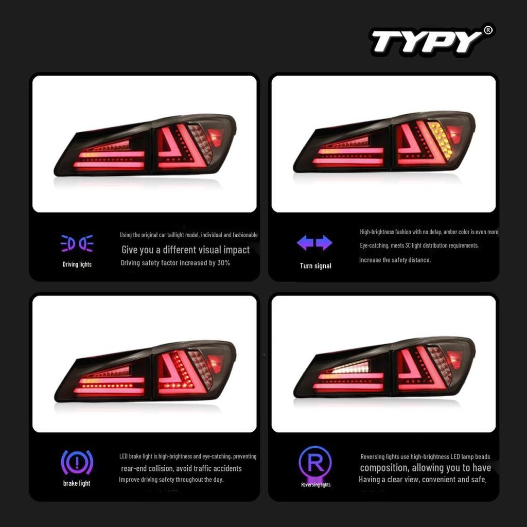 LED Taillight Assembly for 2006-2012 Lexus IS250/IS300 with Daytime Running Lights