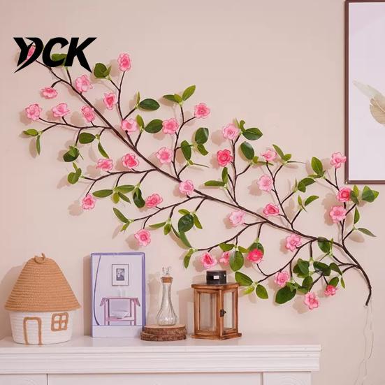 Creative Wall Embellishment Flower LED Tree Branch Lights for Wall, Willow Vine Light with Modern Art Lighting Remote, 8 Modes, Christmas Decorations