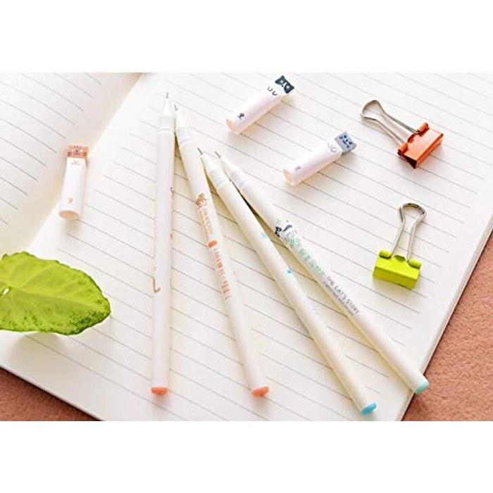 Sencoo Ballpoint Pens 12-Pack Black 0.38mm Cat Design