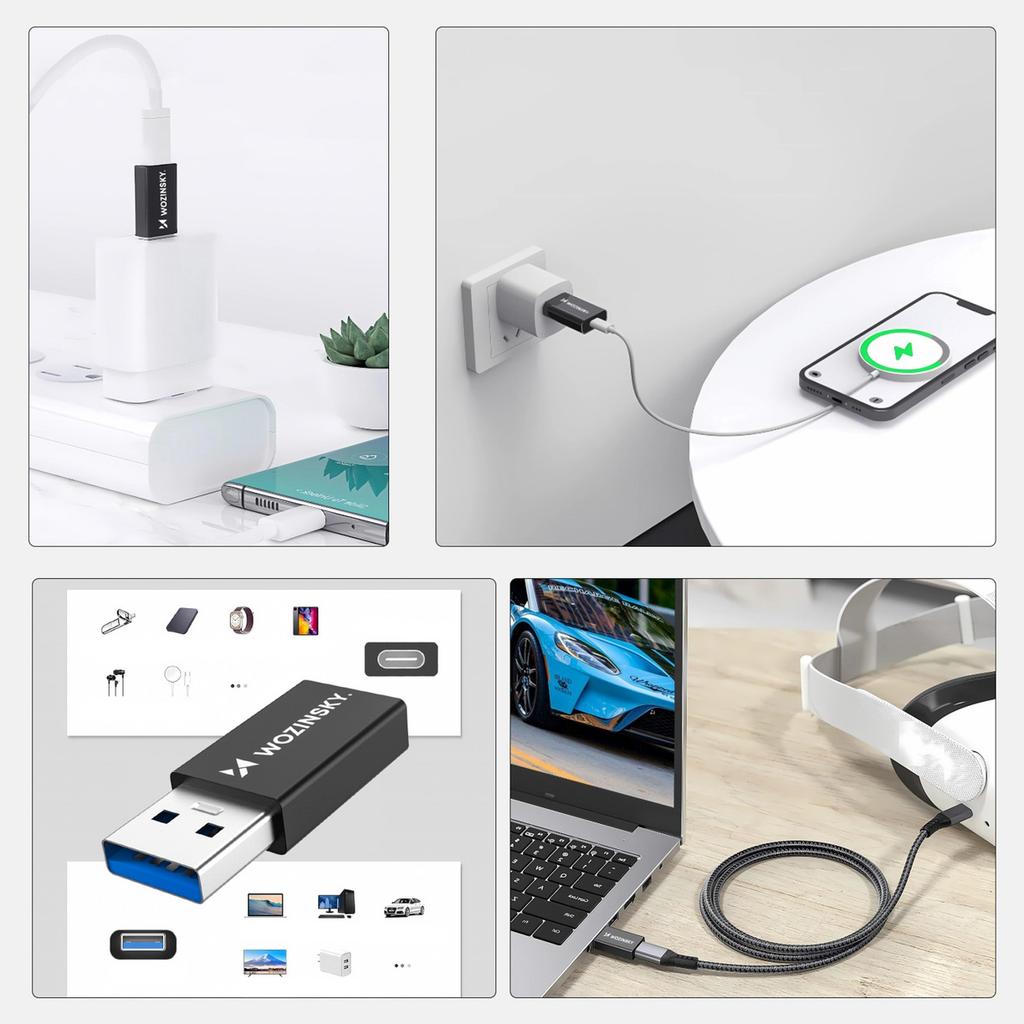 Adapter przejściówka USB-A - USB-C OTG - czarny