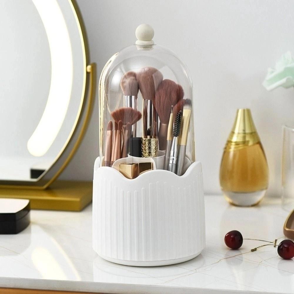 Dust-proof Rotatable Makeup Brush Box Detachable Desktop Makeup Organizer Jewelry Container