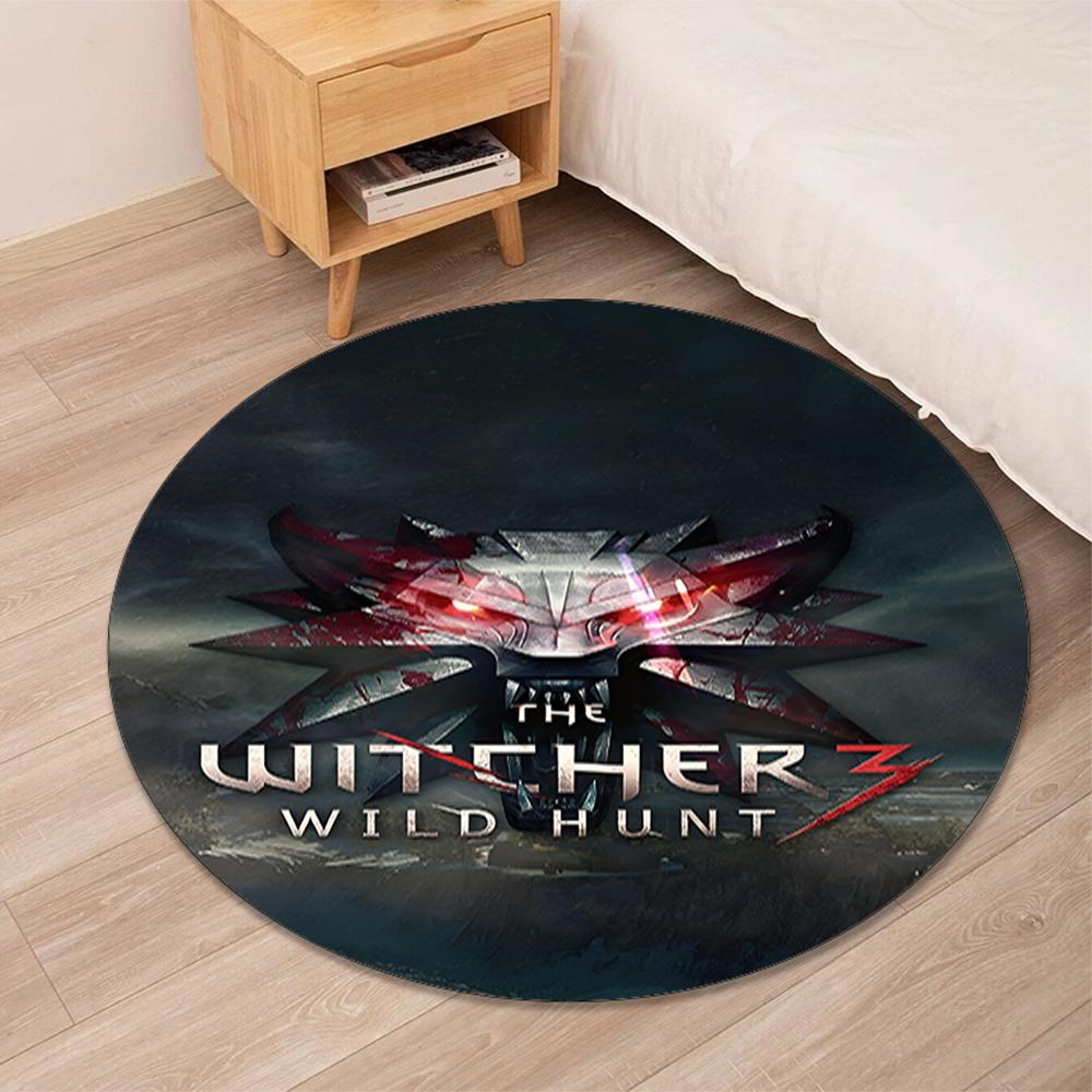 The Witcher Printed Round Rug Carpet Chair Rug Area Rug Entryway Doormats,for Office Chair Living Room Bedroom Kitchen Room.