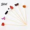 Party Food Decoration Picks 100PCS Disposable Cocktails Tags Halloween Pumpkin Ghost Bat Decor Bamboo Festive Fruit Markers Skewers Sharp