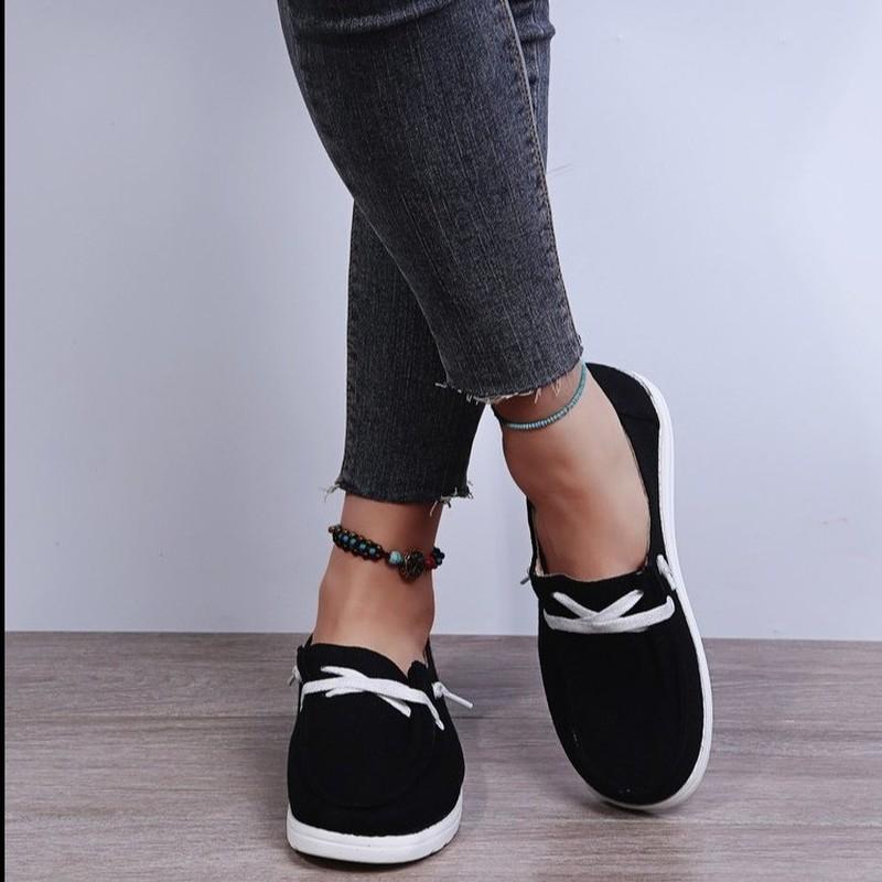 2024 Lato Damskie Buty Wulkanizowane Mujer Modne Płócienne Buty Wsuwane Rekreacyjne Płaskie Buty do Chodzenia Trampki Mokasyny Damskie