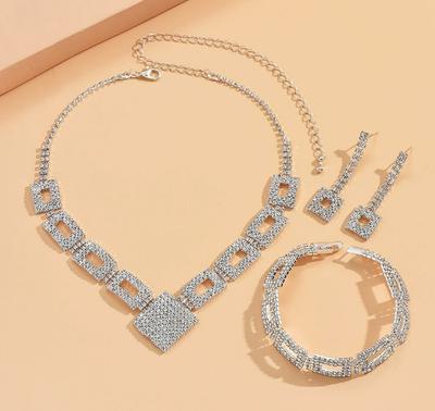 3-teiliges Set Mode und Halskette - Kann als Armband getragen werden, um Abend-Charme zu zeigen Anzug Wunderschönes Schmuckset - Funkelndes Damen-Schmuckaccessoire