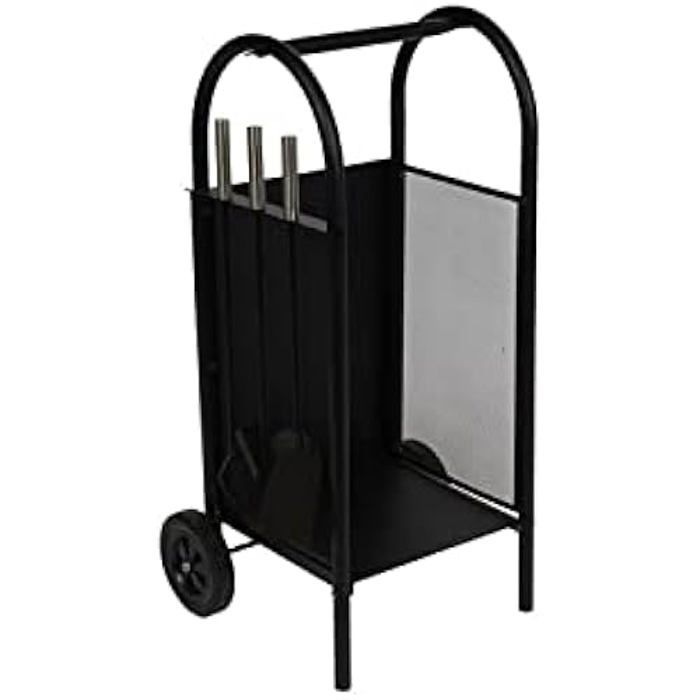 Porte-bûches - DKD Home Decor - Standard - Acier Et Plastique - Noir - 35x38x8 Cm