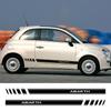 2 szt. Naklejki Boczne Paski Samochodowe Do FIAT 500 Abarth Akcesoria Tuningowe Folia Winylowa Grafika Sportowa Wyścigowa Naklejki Stylizacyjne