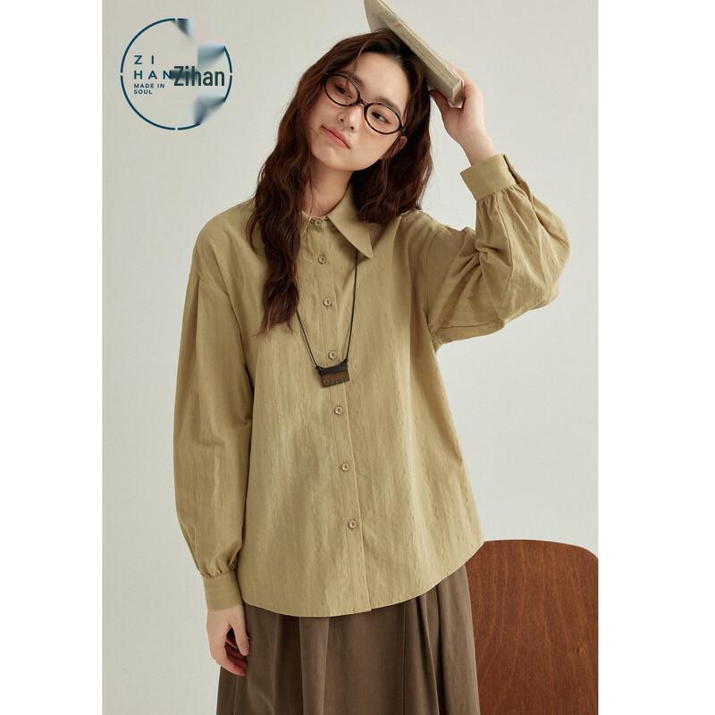 ZIHAN Women s 100% Cotton Straight Collar Casual Shirt XL
