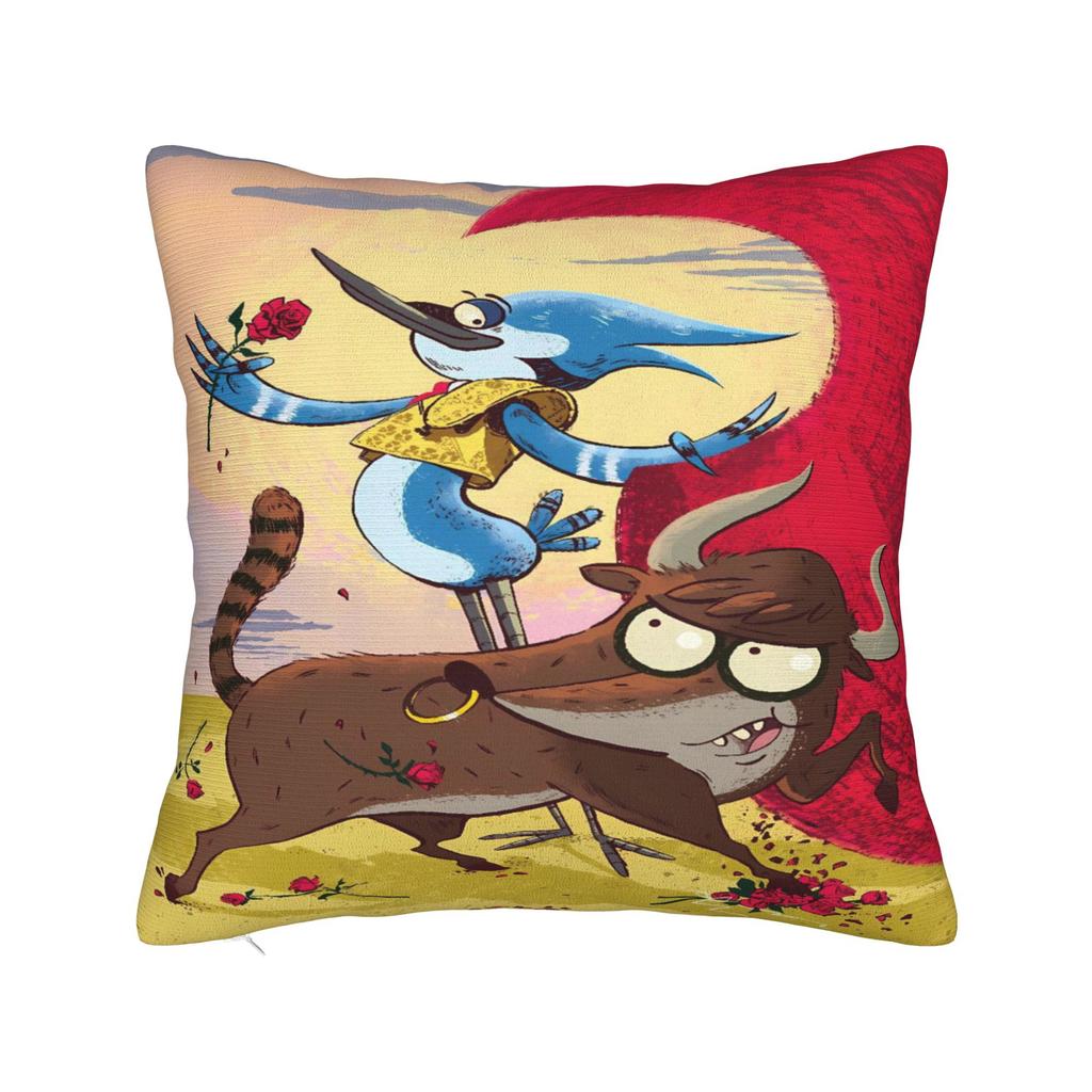Pillow Cover Mordecai and Rigby R-Regulars Anime Show Morden Pillow Case For Couch Sofa Bedroom Pillowcases