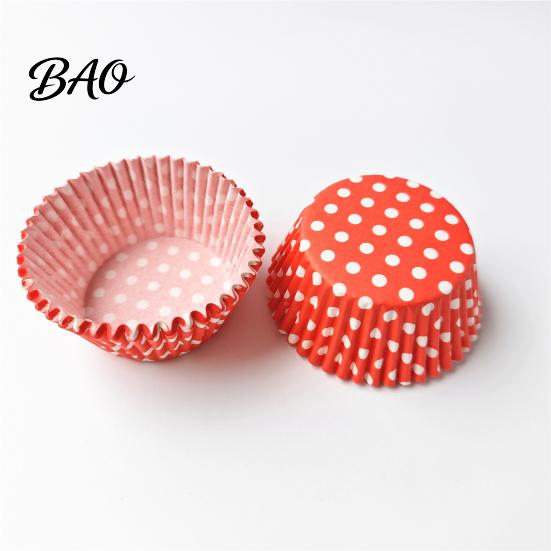 Greaseproof Paper Molds 100PCS Disposable Cupcake Liners, Food-Grade Baking Cups, Polka Small Event Tools Dot Print Standard Muffin for Home