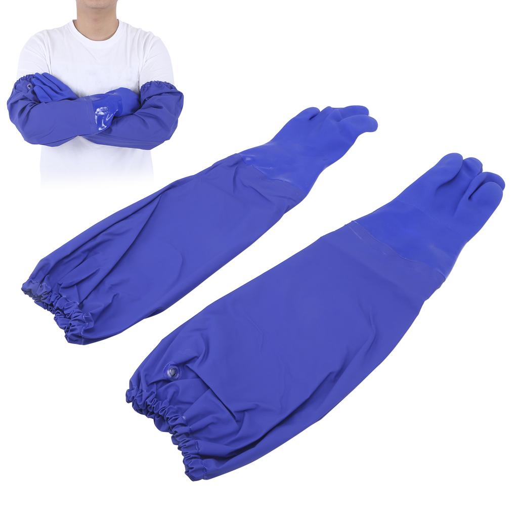 PVC Coated Chemical Resistant Gloves Oil Acid Alkali Resistance Long Sleeve Matte NonSlip Wearproof