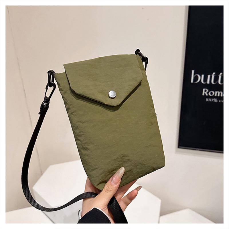 Literary small fresh and light nylon cloth messenger mobile phone bag women's casual versatile mini cute small square bag