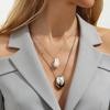 Minimalist Water Drop Pendant Necklace, Versatile Daily Double Thin Chain Clavicle Chain For Women