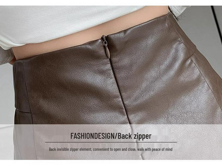 Women's High-Waist Leather Shorts - Slimming A-Line, Wide-Leg, Korean Style for Autumn/Winter 2023