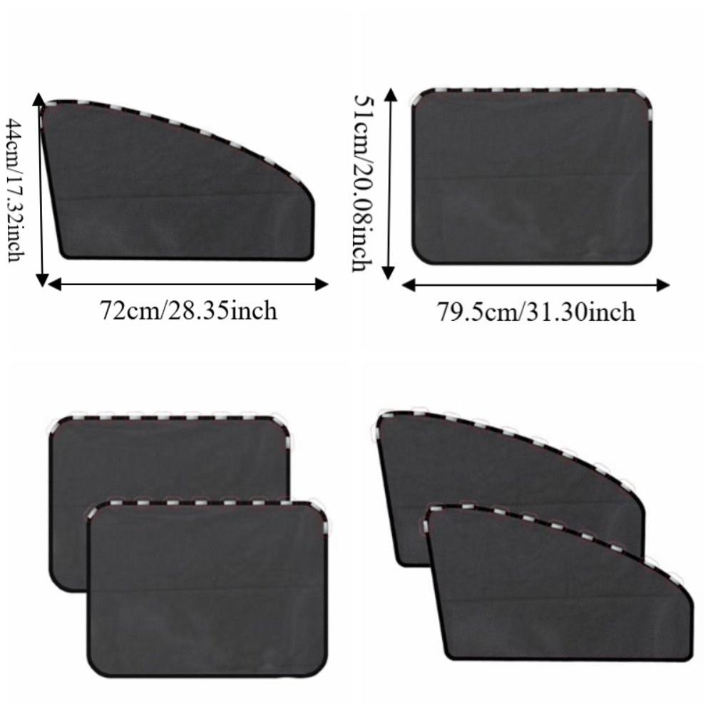 4 PCS Magnetic Design Car Window Sunshade Cover Mesh Material Car Privacy Shield  Rear Window