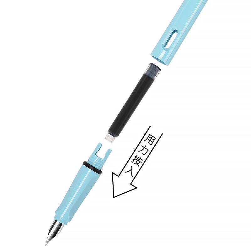 Replaceable Calligraphy Fountain Pen Cartridges, 3.4mm, Posture Correction, Blue/Black/Red Ink
