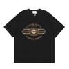 Men Women Streetwear Short Sleeve T-Shirt With Geometric Letter Print Loose Fit Cotton Tee Casual