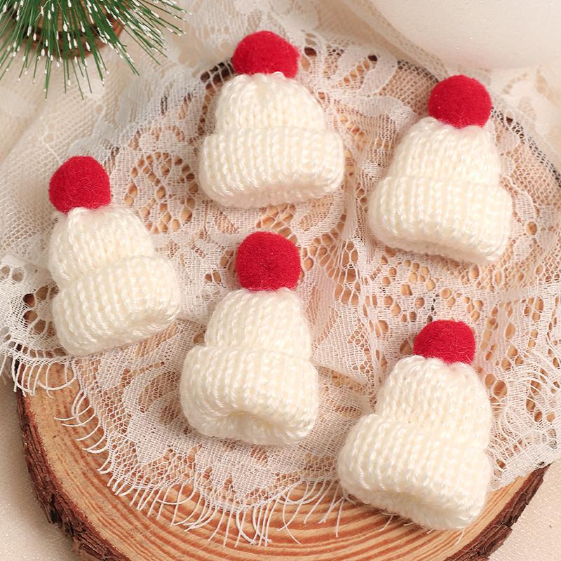 5/10Pcs Christmas Decoration Mini Knitted Hat Scarf Christmas Knitted Decoration Winter Doll Clothing Accessories DIY Gift Decor