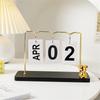 2023-2024 Calendário perpétuo de mesa flip Calendário de mesa flip com papelão mês data grandes blocos de exibição para acessórios de decoração de escritório doméstico