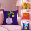 Cartoon Vase Cushion Cover Soft Short Plush Double-Sided Printing Home Decor Machine Washable Pillow Case Gift