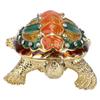 Turtle Trinket Box Turtle Band Jewelry Trinket Box with Painted Electroplated Rhinestone for Earrings Necklace Storage
