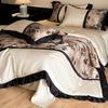 Summer Maternity French Retro Style Tencel Summer Quilt Four-Piece Set Silk Skin-Friendly Air-Conditioning Machine Washable Cooling