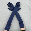 12 colors Women's Evening Party Formal Gloves Solid Color Satin Long Finger Mittens forEvents Activities Red White Rose Color
