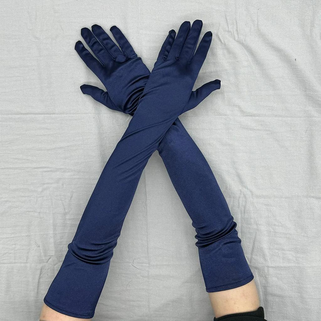 12 colors Women's Evening Party Formal Gloves Solid Color Satin Long Finger Mittens forEvents Activities Red White Rose Color