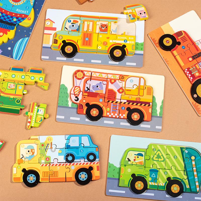 Children'S Three-Dimensional Puzzle Toys Kindergarten Educational Early Education Development Baby Wooden Boys And Girls Buckle Puzzle Toys