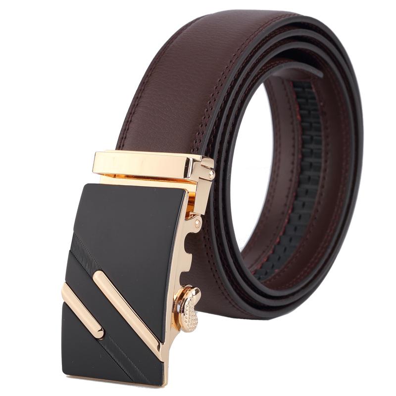 Men's Korean Style Double-Sided Genuine Leather Automatic Buckle Belt - Plus Size Waist Belt