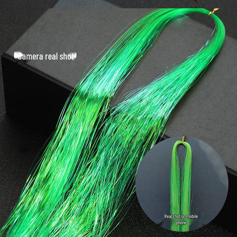 Gold Laser Tinsel Hair Extensions - Shiny Metal Wire, Colorful and Seamless.