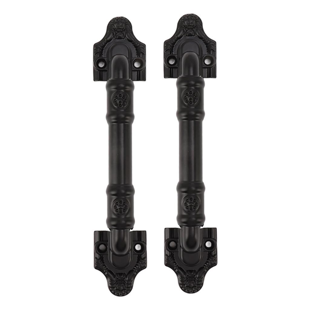 2PCS Door Handle Heavy Duty Smooth Surface Black Flexible Door Levers for Warehouse Door Sliding