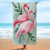 Aquarell Künstlerischer Flamingo Druck Strandtuch Schnelltrocknend Saugfähiges Handtuch für den Sommer Strandurlaub