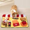 Interactive Snuffle Mat Dogs - Slow Feeding Puzzle Toy With Crinkly Paper Inserts Fleece Fabric Burgundy Hamburger Set